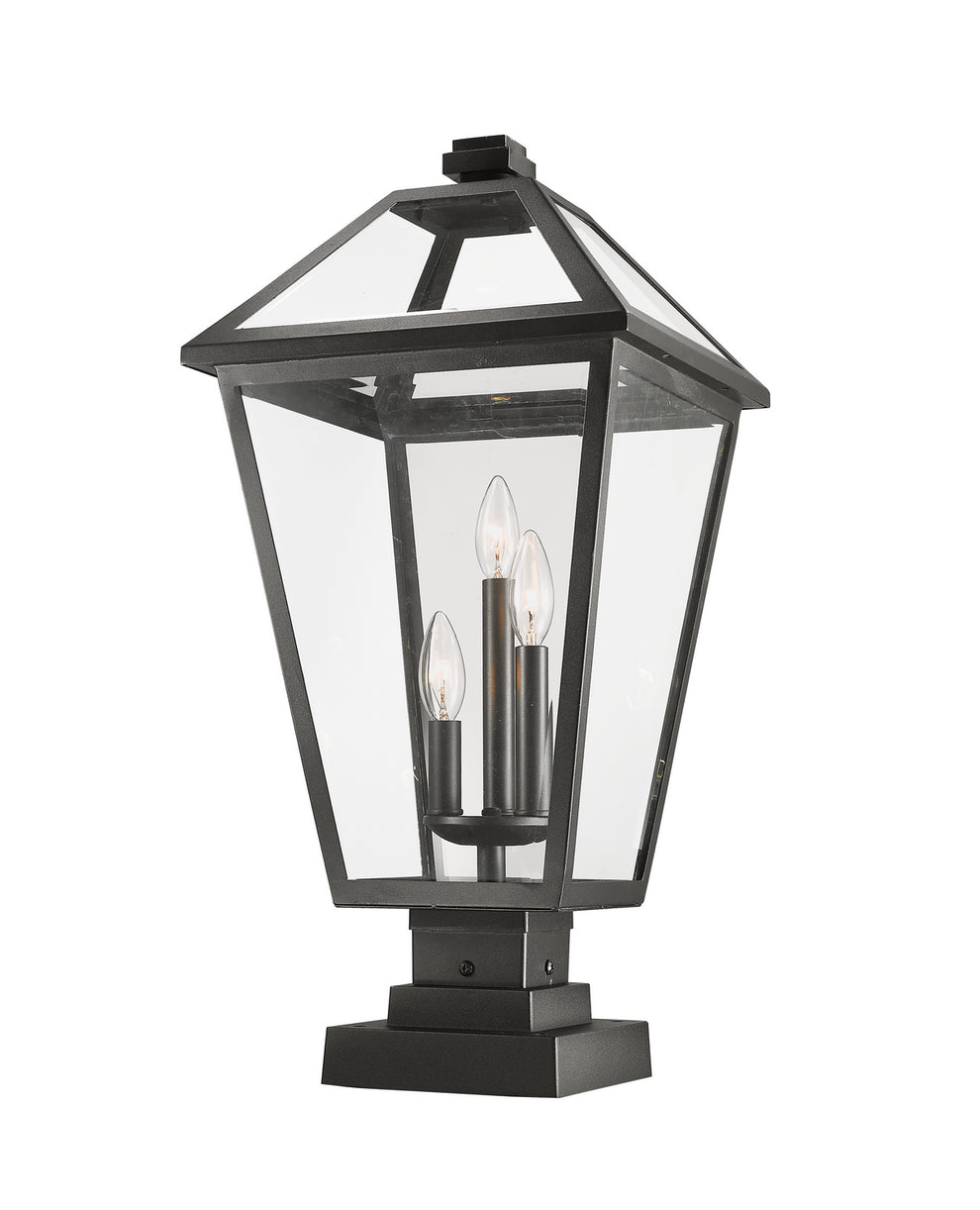 Z-Lite - 579PHXLS-SQPM-BK - Three Light Outdoor Pier Mounted Fixture - Talbot - Black