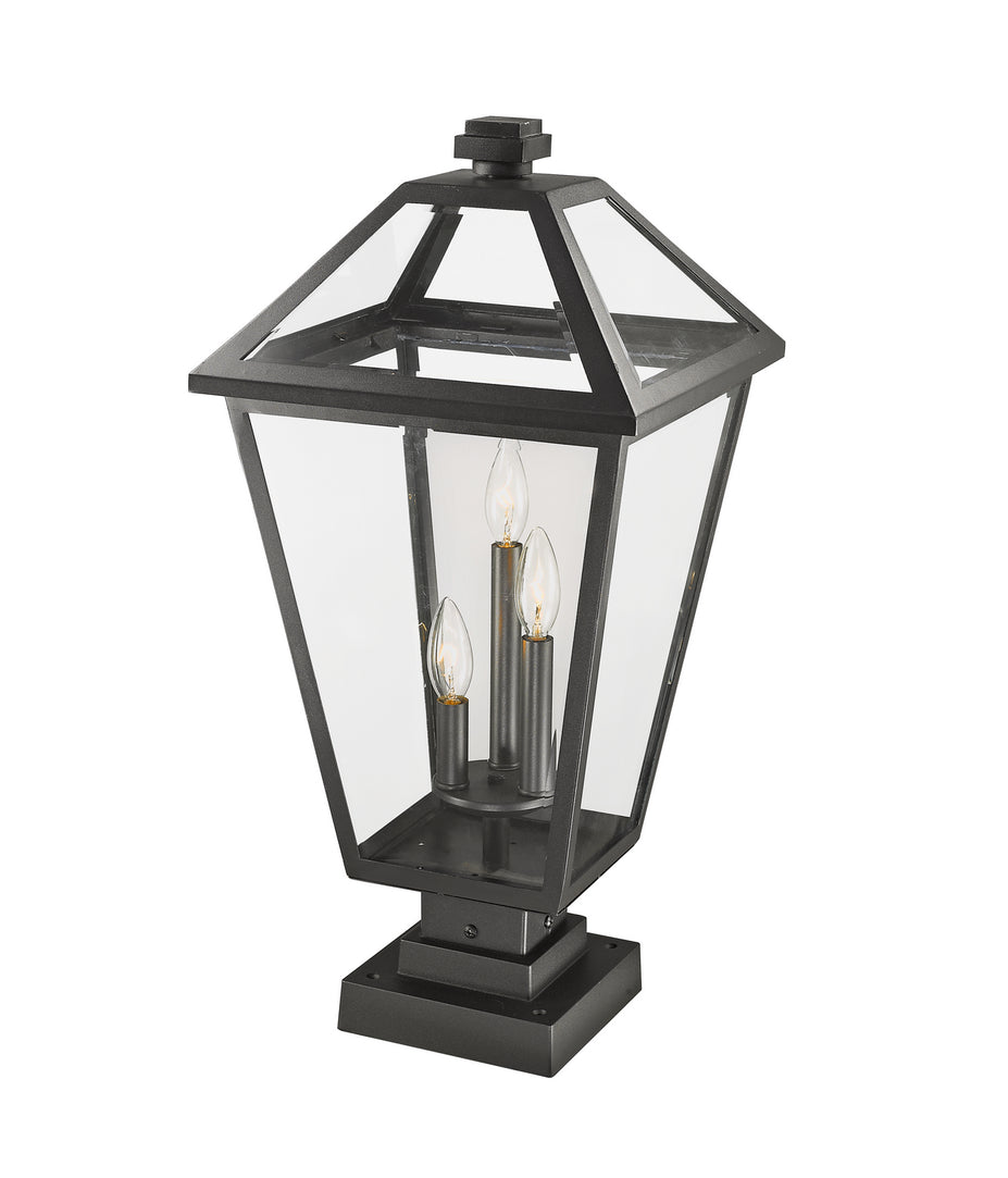 Z-Lite - 579PHXLS-SQPM-BK - Three Light Outdoor Pier Mounted Fixture - Talbot - Black