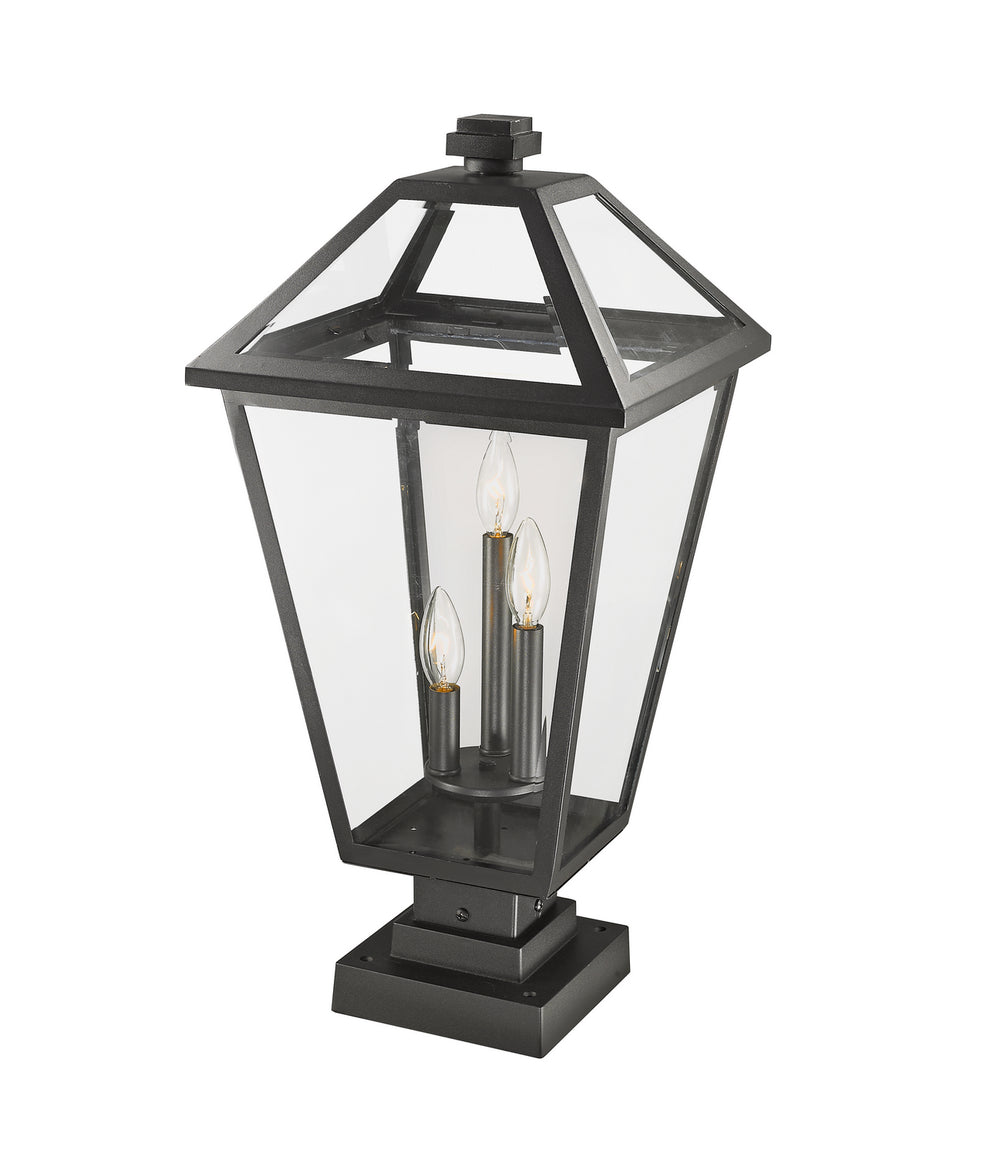 Z-Lite - 579PHXLS-SQPM-BK - Three Light Outdoor Pier Mounted Fixture - Talbot - Black
