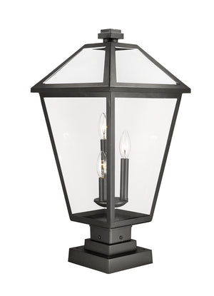 Z-Lite - 579PHXLS-SQPM-BK - Three Light Outdoor Pier Mounted Fixture - Talbot - Black