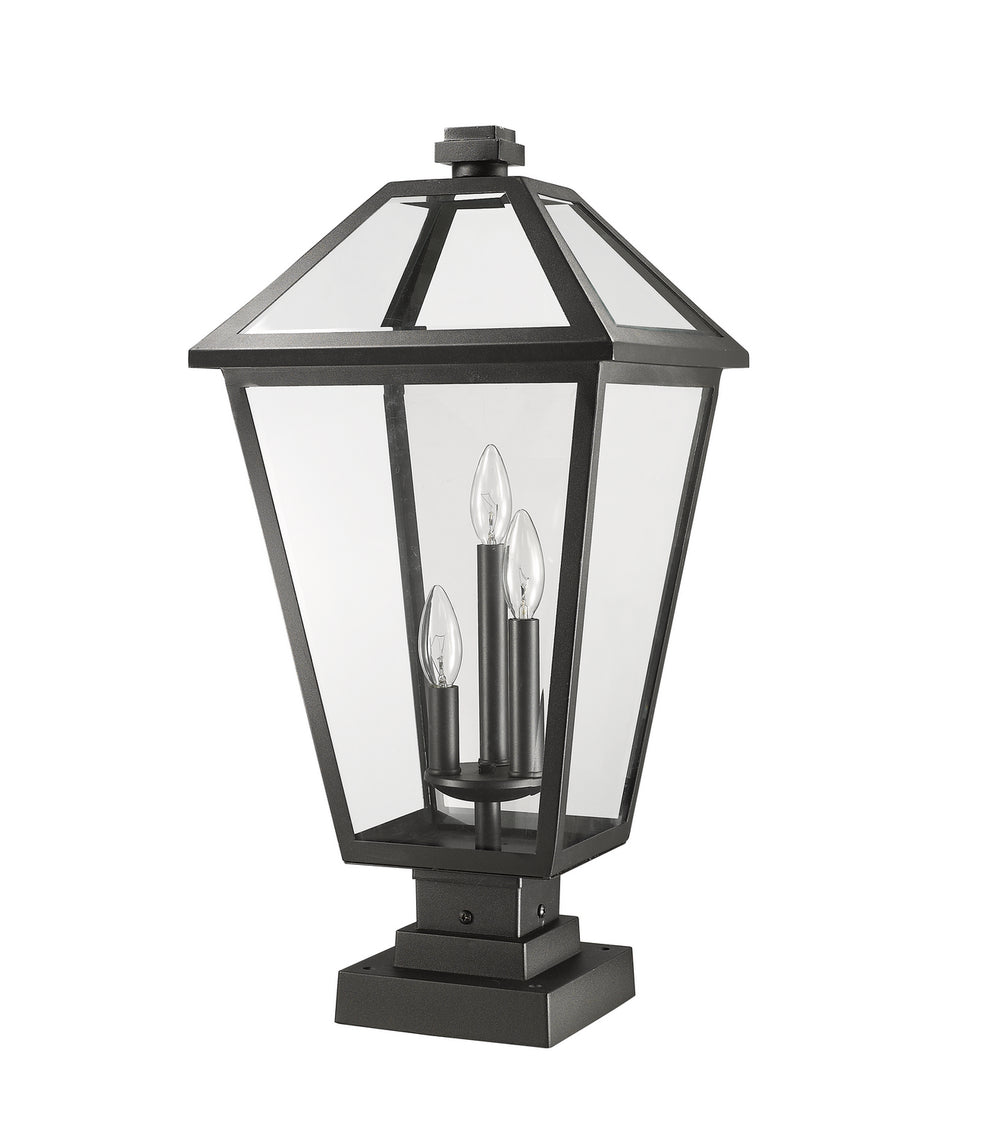 Z-Lite - 579PHXLS-SQPM-BK - Three Light Outdoor Pier Mounted Fixture - Talbot - Black