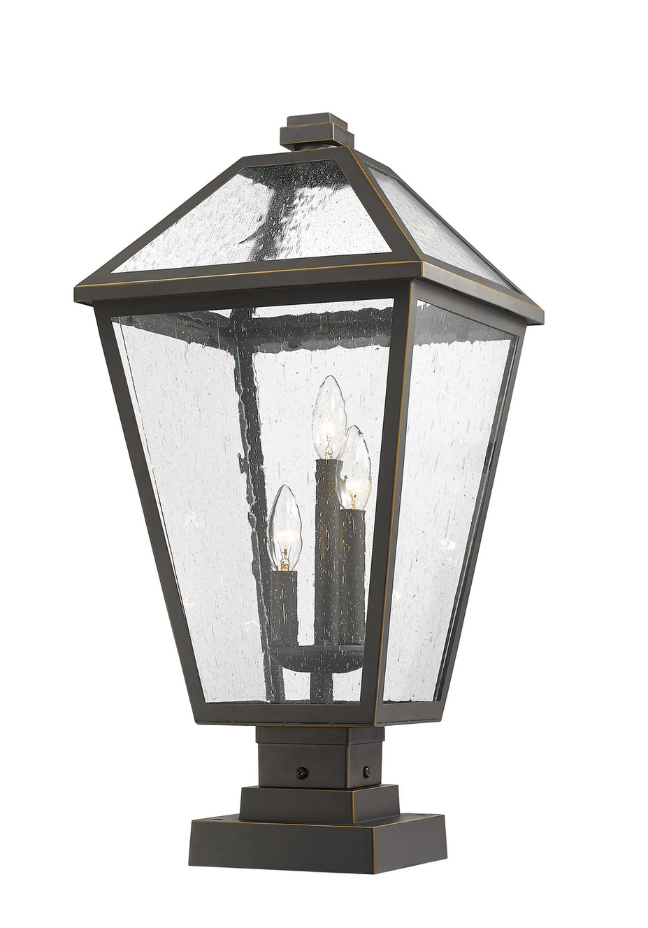 Z-Lite - 579PHXLS-SQPM-ORB - Three Light Outdoor Pier Mounted Fixture - Talbot - Oil Rubbed Bronze