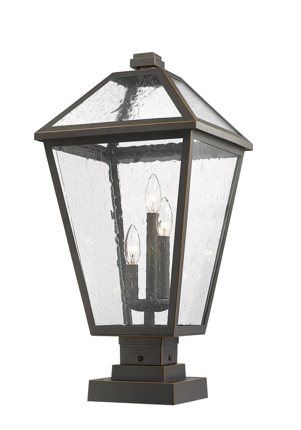 Z-Lite - 579PHXLS-SQPM-ORB - Three Light Outdoor Pier Mounted Fixture - Talbot - Oil Rubbed Bronze