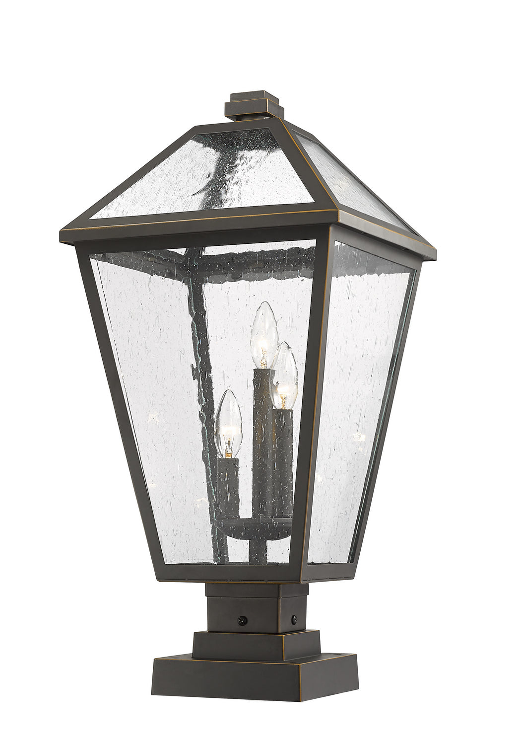 Z-Lite - 579PHXLS-SQPM-ORB - Three Light Outdoor Pier Mounted Fixture - Talbot - Oil Rubbed Bronze