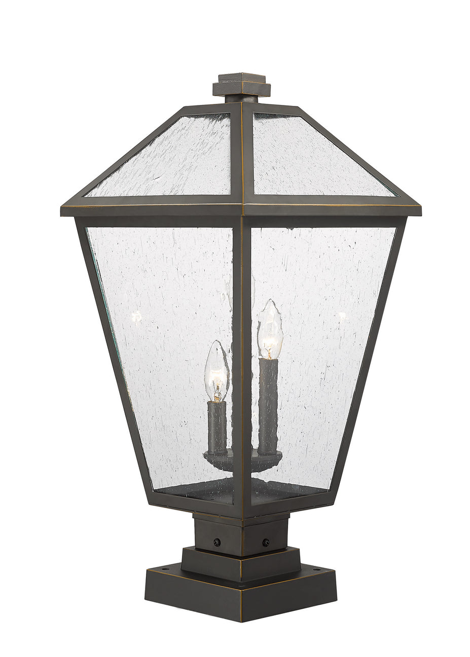 Z-Lite - 579PHXLS-SQPM-ORB - Three Light Outdoor Pier Mounted Fixture - Talbot - Oil Rubbed Bronze