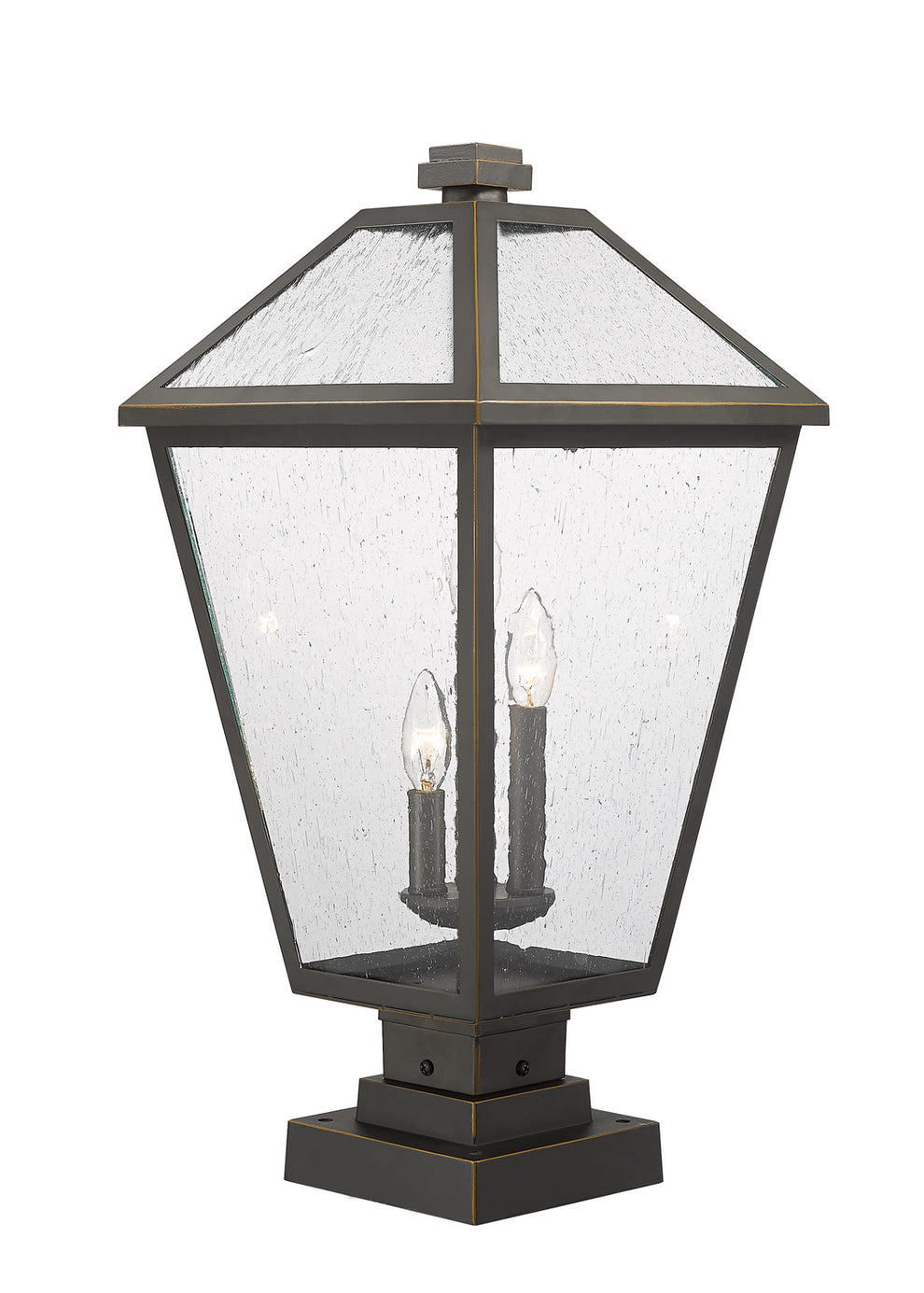 Z-Lite - 579PHXLS-SQPM-ORB - Three Light Outdoor Pier Mounted Fixture - Talbot - Oil Rubbed Bronze
