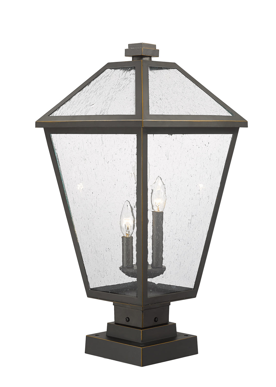 Z-Lite - 579PHXLS-SQPM-ORB - Three Light Outdoor Pier Mounted Fixture - Talbot - Oil Rubbed Bronze