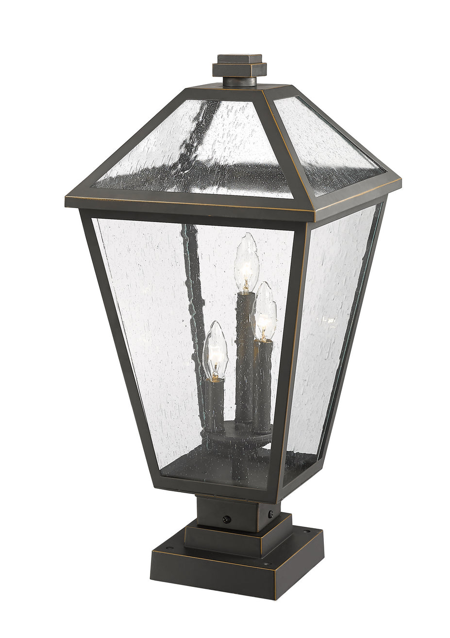 Z-Lite - 579PHXLS-SQPM-ORB - Three Light Outdoor Pier Mounted Fixture - Talbot - Oil Rubbed Bronze