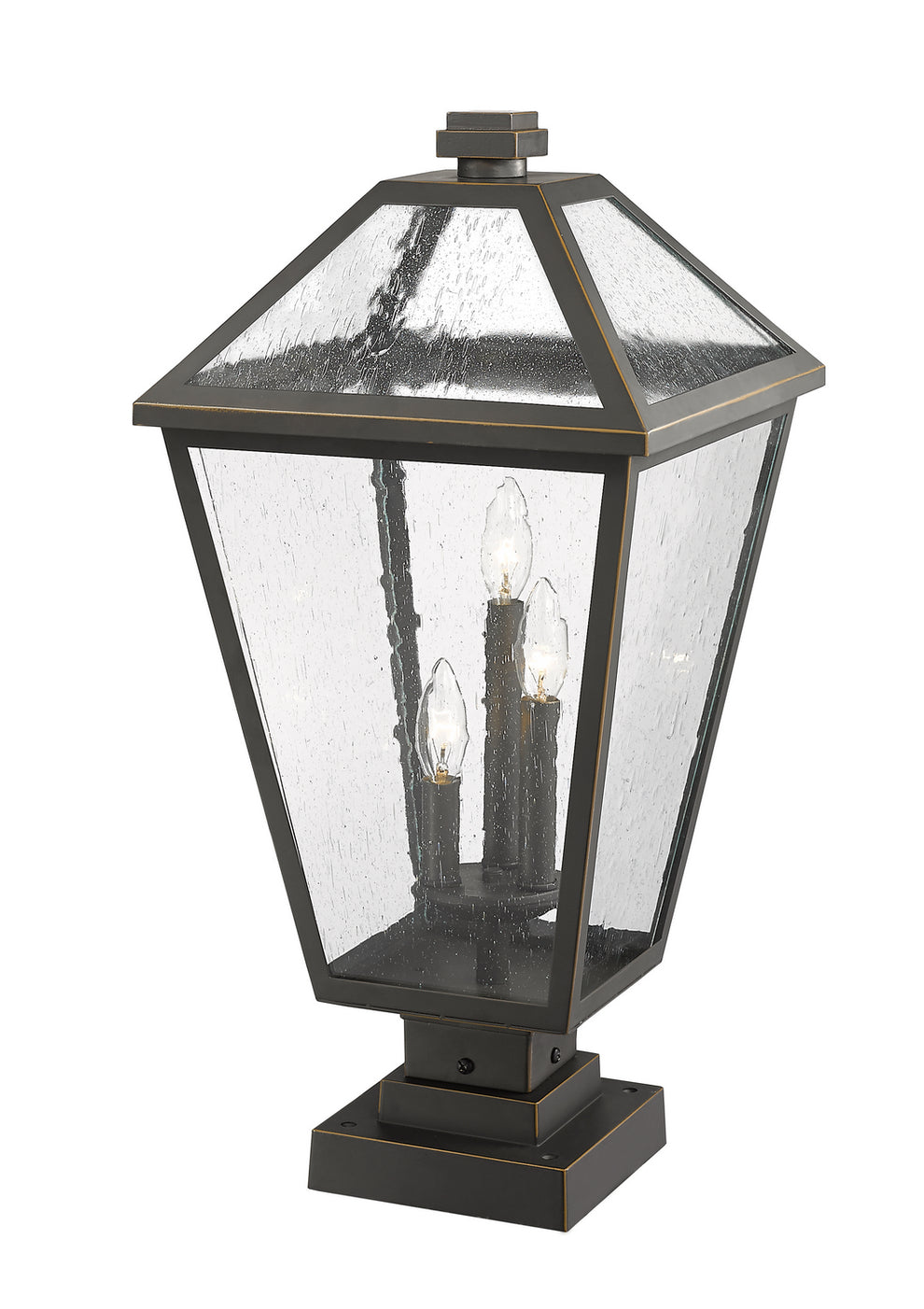 Z-Lite - 579PHXLS-SQPM-ORB - Three Light Outdoor Pier Mounted Fixture - Talbot - Oil Rubbed Bronze