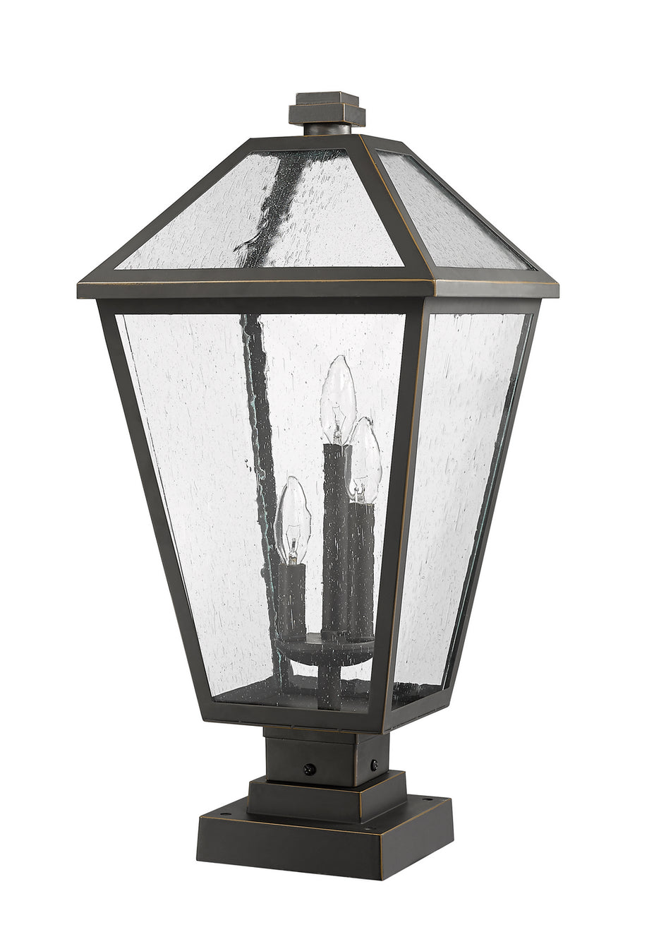 Z-Lite - 579PHXLS-SQPM-ORB - Three Light Outdoor Pier Mounted Fixture - Talbot - Oil Rubbed Bronze