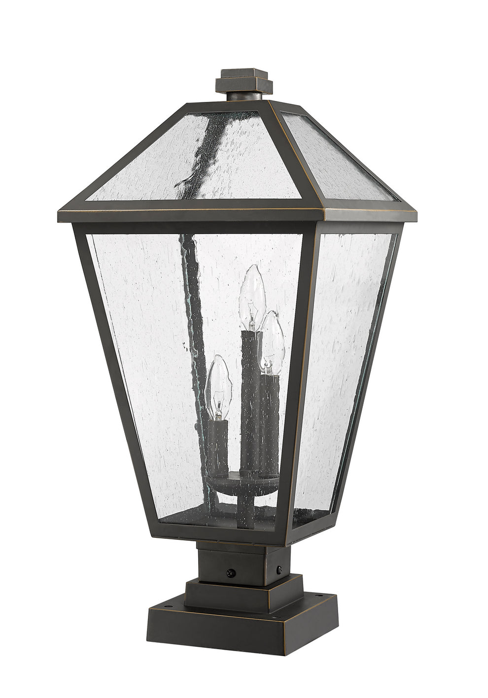 Z-Lite - 579PHXLS-SQPM-ORB - Three Light Outdoor Pier Mounted Fixture - Talbot - Oil Rubbed Bronze