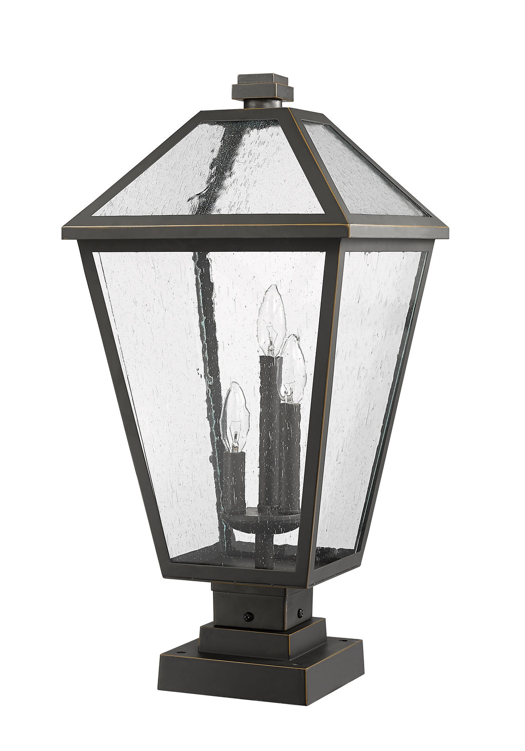 Z-Lite - 579PHXLS-SQPM-ORB - Three Light Outdoor Pier Mounted Fixture - Talbot - Oil Rubbed Bronze