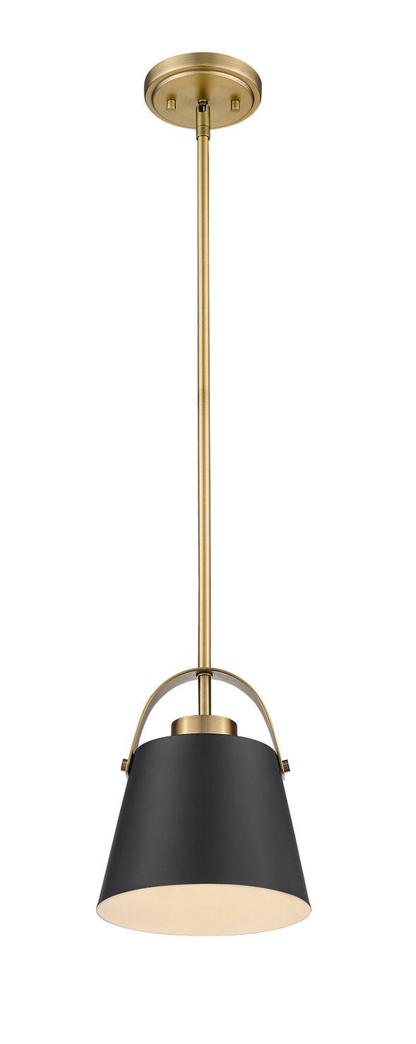 Z-Lite - 726MP-MB+HBR - One Light Pendant - Z-Studio - Matte Black / Heritage Brass