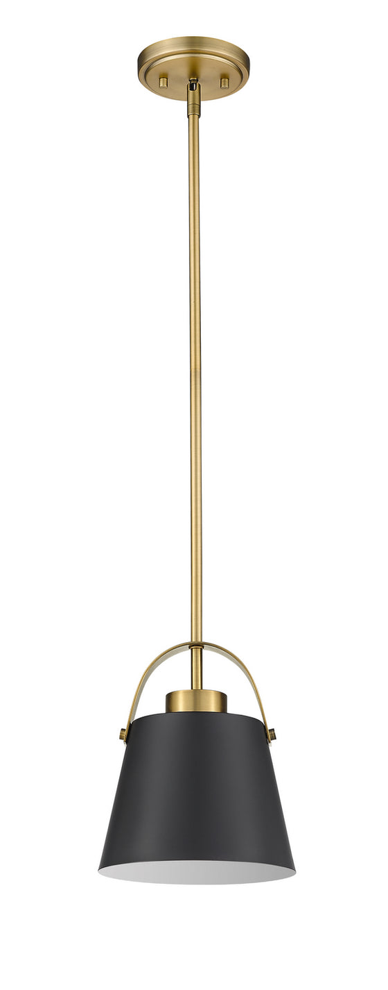 Z-Lite - 726MP-MB+HBR - One Light Pendant - Z-Studio - Matte Black + Heritage Brass