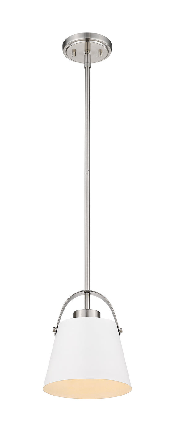 Z-Lite - 726MP-MW+BN - One Light Pendant - Z-Studio - Matte White + Brushed Nickel