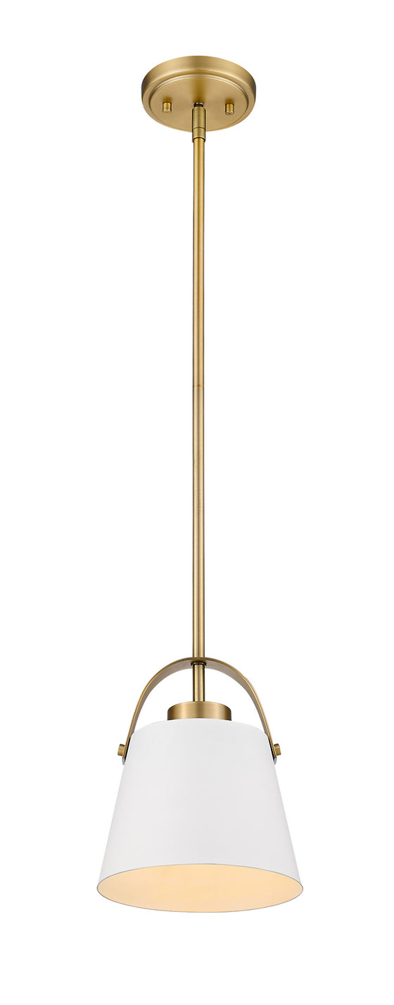 Z-Lite - 726MP-MW+HBR - One Light Pendant - Z-Studio - Matte White + Heritage Brass