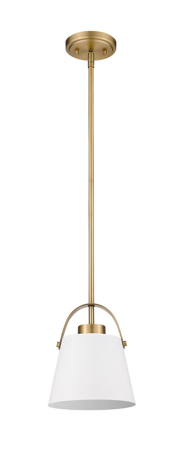 Z-Lite - 726MP-MW+HBR - One Light Pendant - Z-Studio - Matte White / Heritage Brass