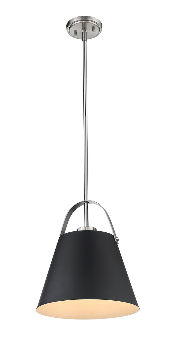 Z-Lite - 726P-MB+BN - One Light Pendant - Z-Studio - Matte Black + Brushed Nickel