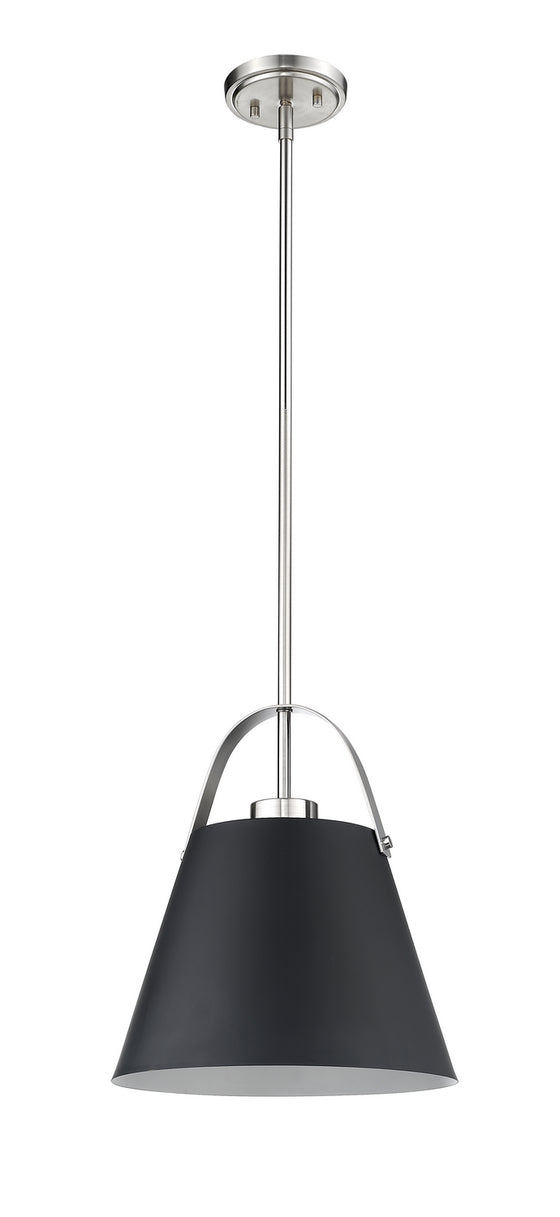 Z-Lite - 726P-MB+BN - One Light Pendant - Z-Studio - Matte Black + Brushed Nickel