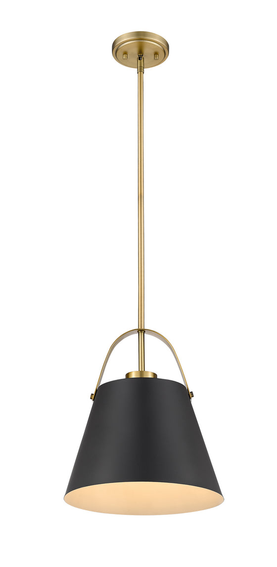 Z-Lite - 726P-MB+HBR - One Light Pendant - Z-Studio - Matte Black + Heritage Brass