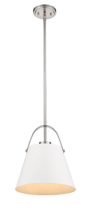 Z-Lite - 726P-MW+BN - One Light Pendant - Z-Studio - Matte White / Brushed Nickel