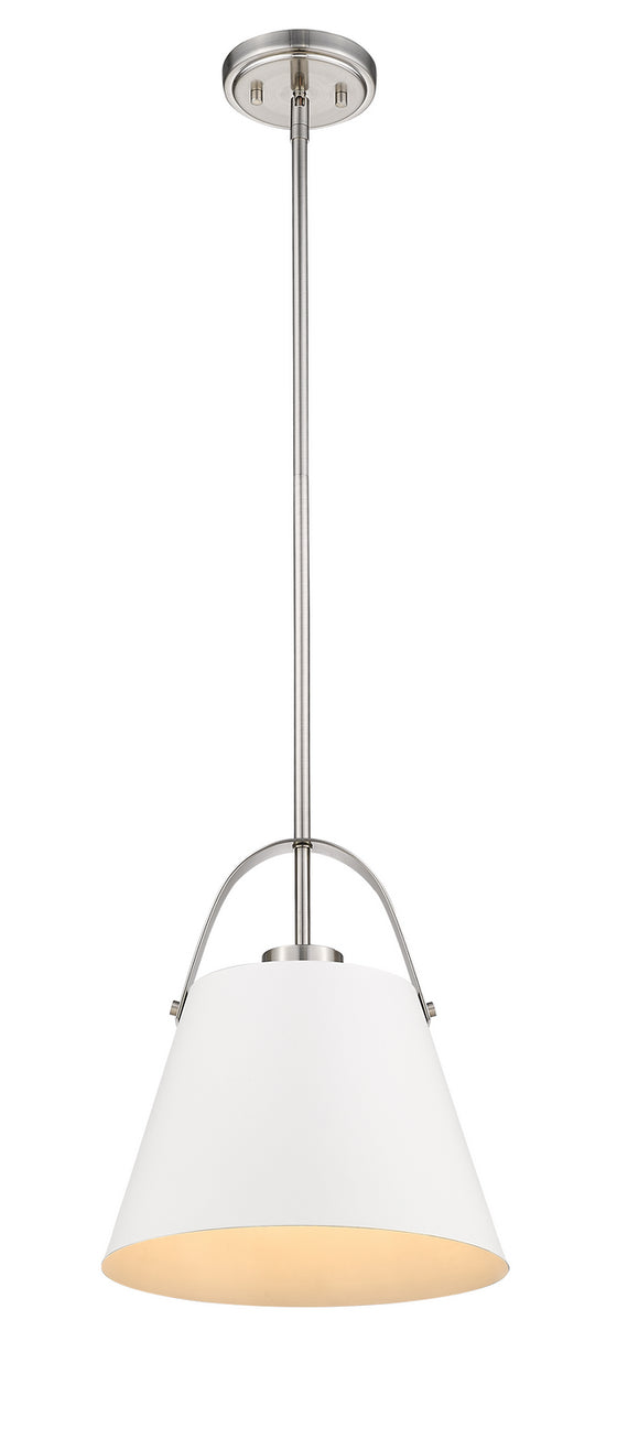 Z-Lite - 726P-MW+BN - One Light Pendant - Z-Studio - Matte White + Brushed Nickel