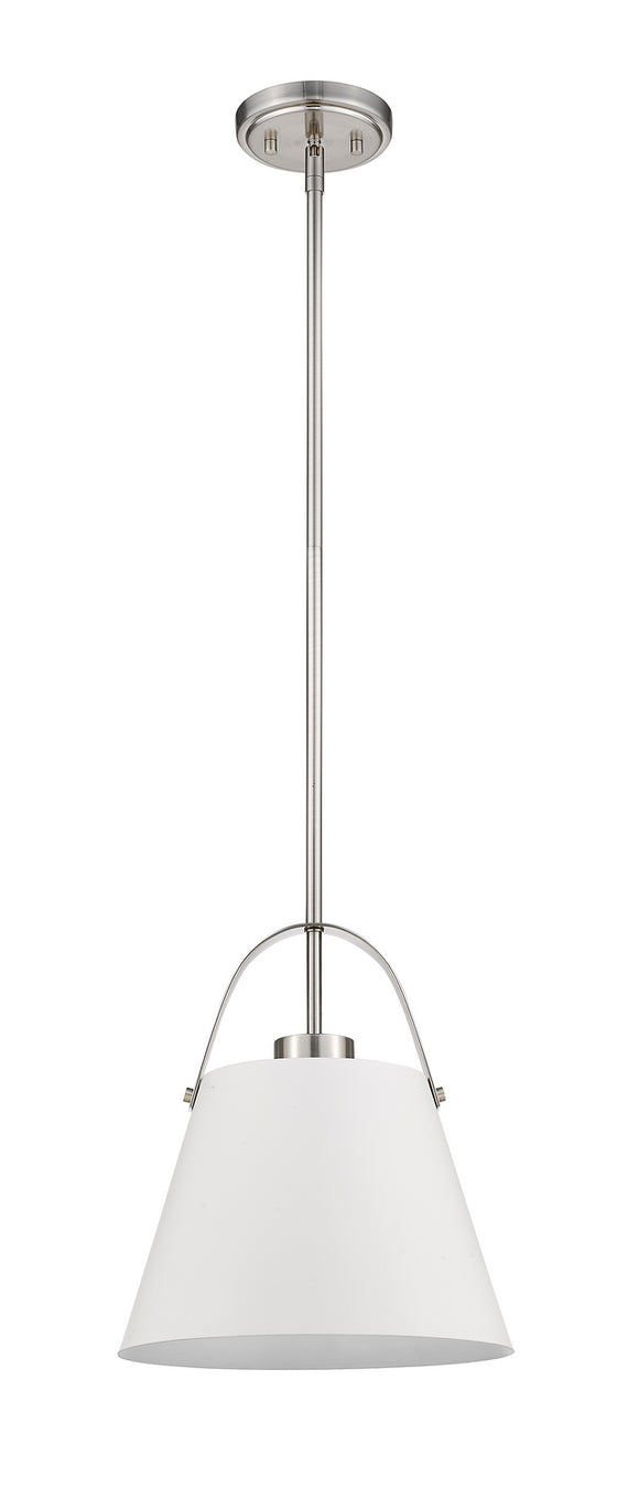 Z-Lite - 726P-MW+BN - One Light Pendant - Z-Studio - Matte White + Brushed Nickel