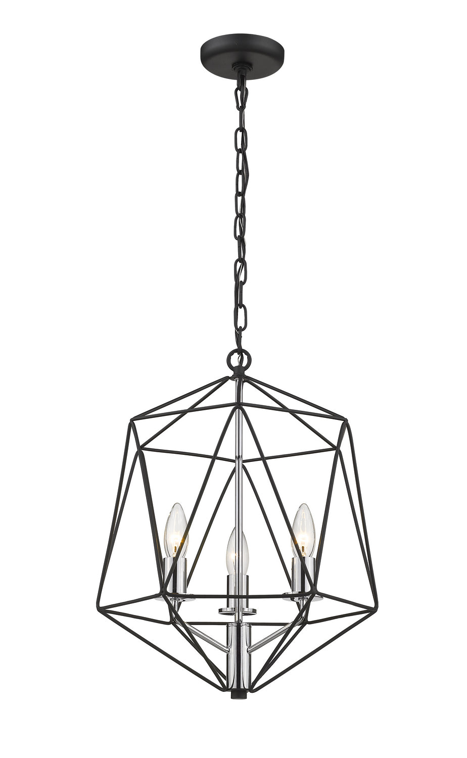 Z-Lite - 918-14MB-CH - Three Light Chandelier - Geo - Matte Black / Chrome