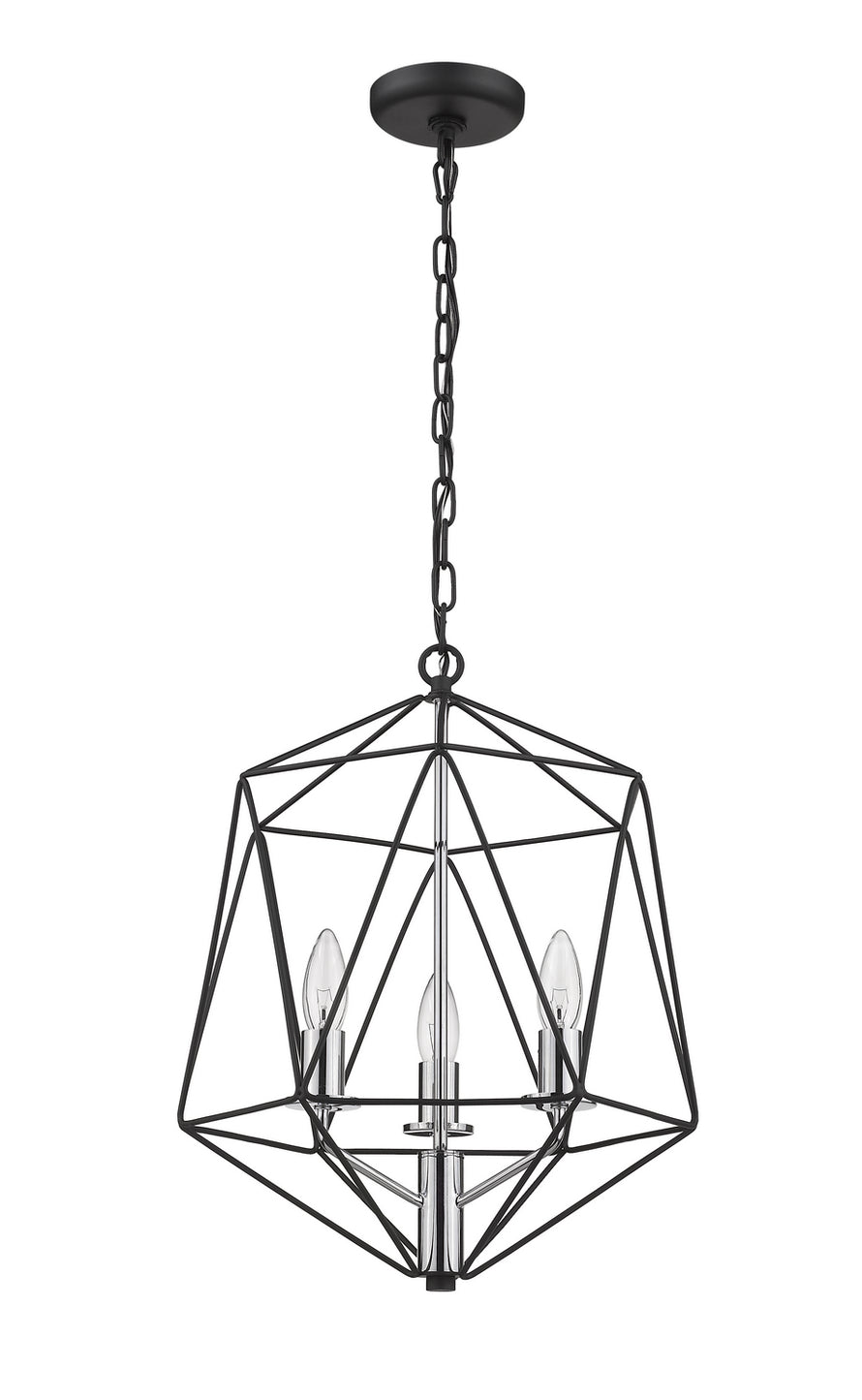 Z-Lite - 918-14MB-CH - Three Light Chandelier - Geo - Matte Black / Chrome