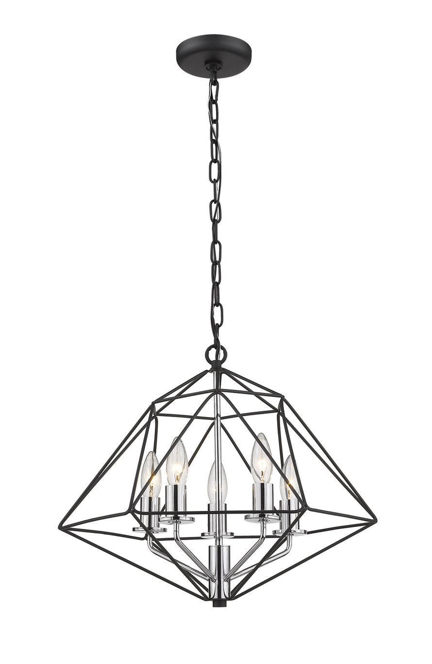 Z-Lite - 918-18MB-CH - Five Light Chandelier - Geo - Matte Black + Chrome