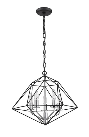 Z-Lite - 918-18MB-CH - Five Light Chandelier - Geo - Matte Black / Chrome