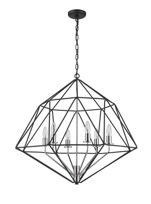 Z-Lite - 918-30MB-CH - Six Light Chandelier - Geo - Matte Black / Chrome