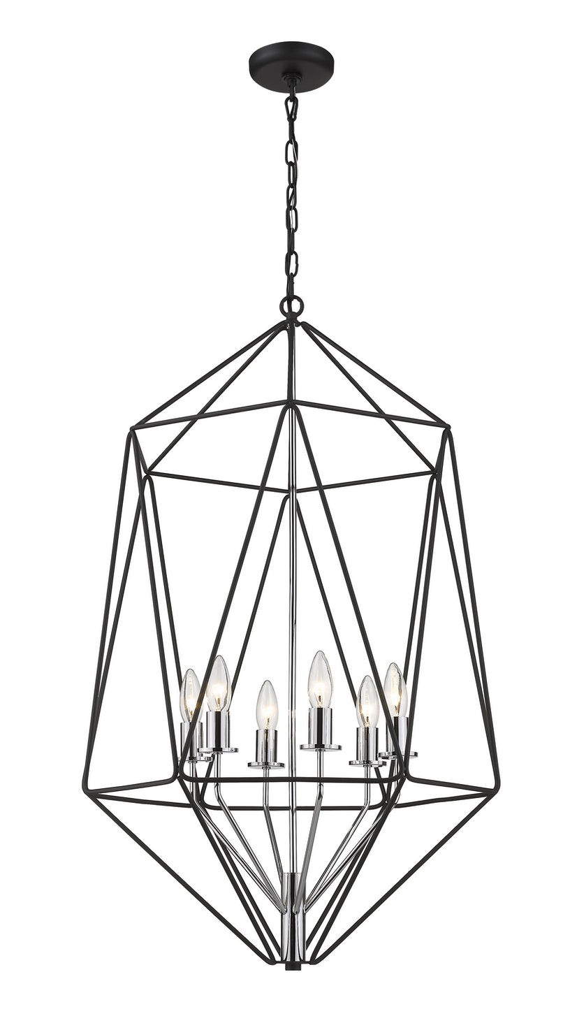 Z-Lite - 918-35MB-CH - Six Light Chandelier - Geo - Matte Black / Chrome