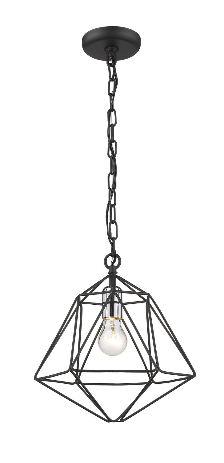 Z-Lite - 918MP-MB-CH - One Light Pendant - Geo - Matte Black / Chrome