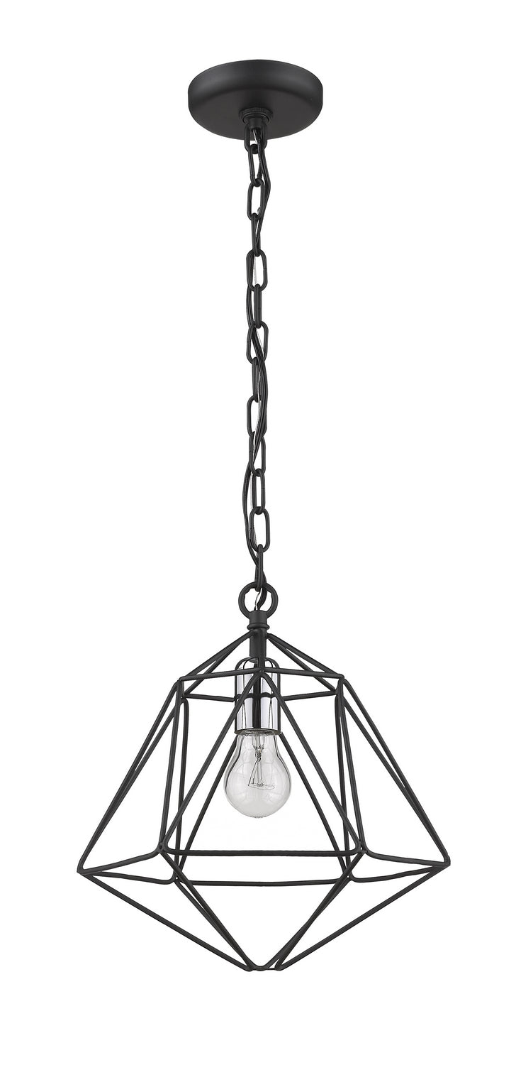 Z-Lite - 918MP-MB-CH - One Light Pendant - Geo - Matte Black / Chrome