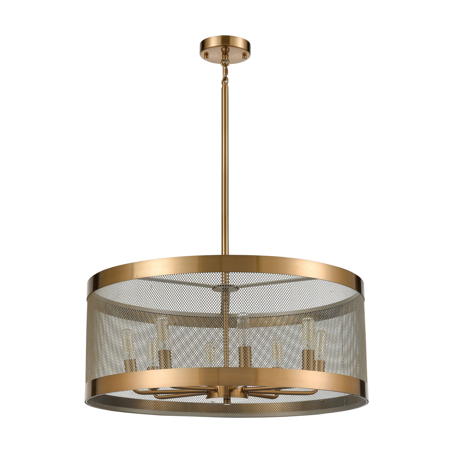 ELK Home - D4333 - Eight Light Pendant - Line in the Sand - Satin Brass