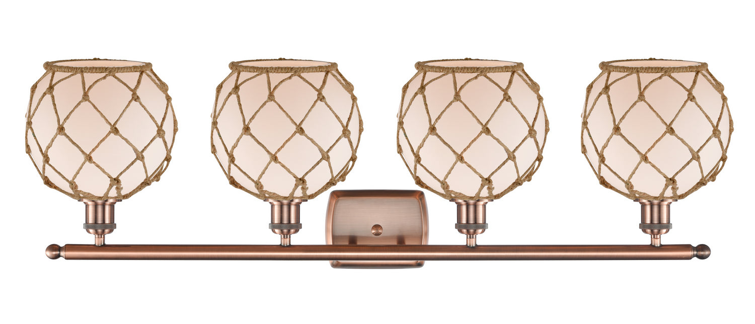 Innovations - 516-4W-AC-G121-8RB - Four Light Bath Vanity - Ballston - Antique Copper