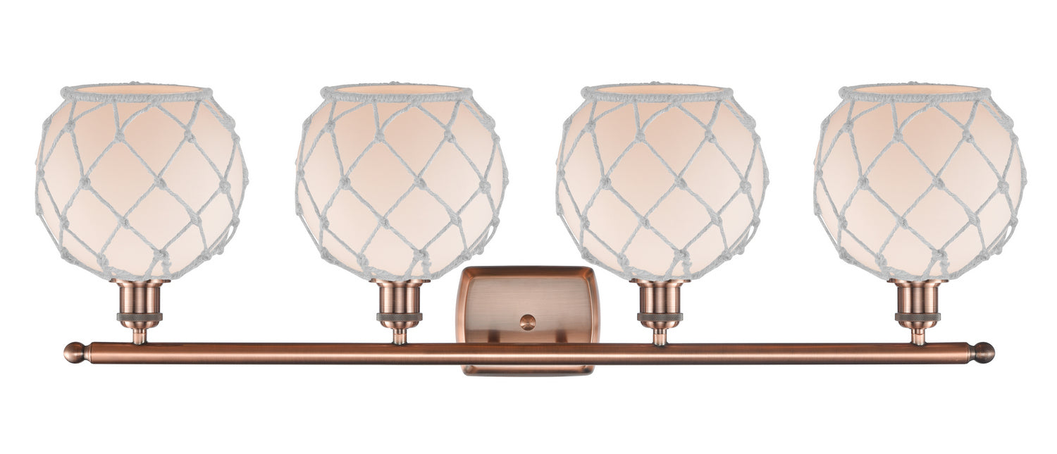 Innovations - 516-4W-AC-G121-8RW - Four Light Bath Vanity - Ballston - Antique Copper