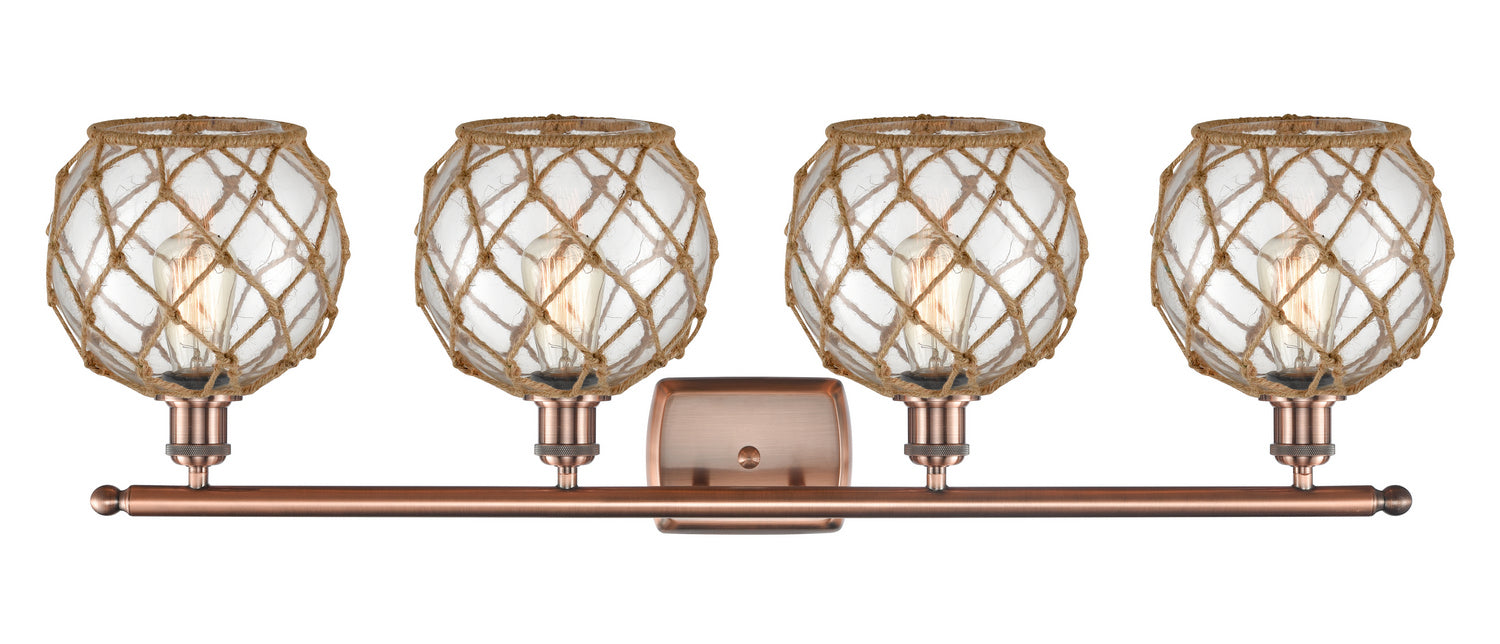 Innovations - 516-4W-AC-G122-8RB - Four Light Bath Vanity - Ballston - Antique Copper