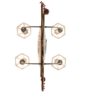 Meyda Tiffany - 217594 - Four Light Chandelier - Personalized - Natural Wood,Tarnished Copper