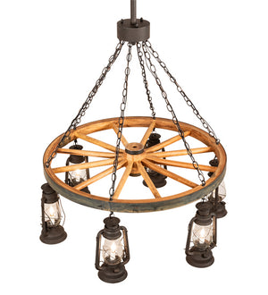 Meyda Tiffany - 219573 - Six Light Chandelier - Miners Lantern - Dark Roast