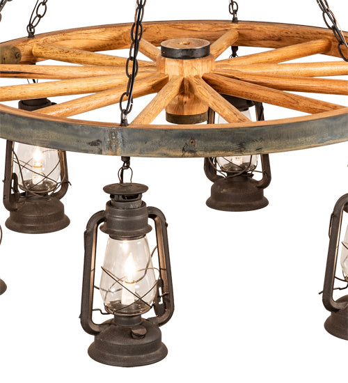 Meyda Tiffany - 219573 - Six Light Chandelier - Miners Lantern - Dark Roast