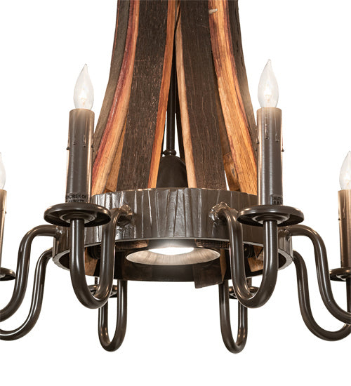 Meyda Tiffany - 219855 - Nine Light Chandelier - Barrel Stave - Timeless Bronze