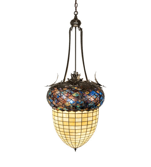 Meyda Tiffany - 220216 - Three Light Pendant - Greenbriar Oak - Timeless Bronze