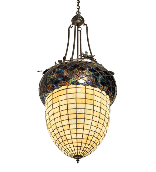 Meyda Tiffany - 220216 - Three Light Pendant - Greenbriar Oak - Timeless Bronze