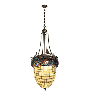 Meyda Tiffany - 220216 - Three Light Pendant - Greenbriar Oak - Timeless Bronze