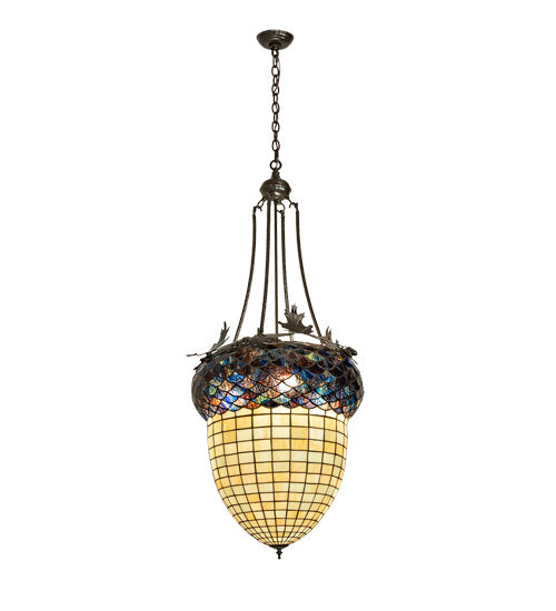 Meyda Tiffany - 220216 - Three Light Pendant - Greenbriar Oak - Timeless Bronze