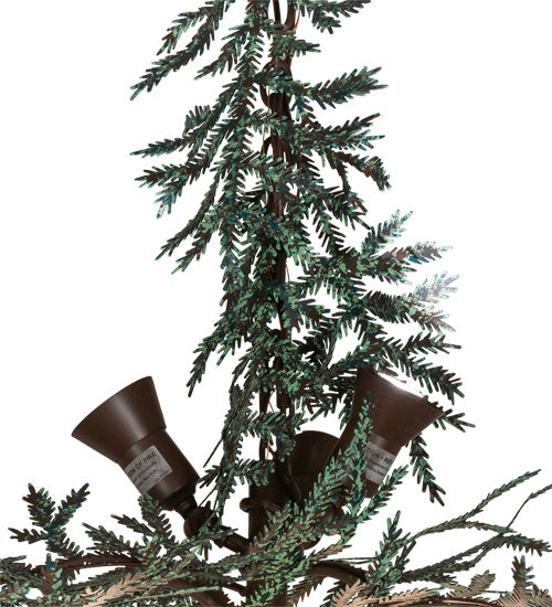 Meyda Tiffany - 220711 - 15 Light Chandelier - Pine Branch - Cafe Noir With Green Branches And Timeless Bronze Shade