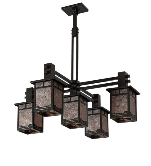 Meyda Tiffany - 222753 - Five Light Chandelier - Roylance - Timeless Bronze Over A/C