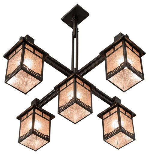 Meyda Tiffany - 222753 - Five Light Chandelier - Roylance - Timeless Bronze Over A/C